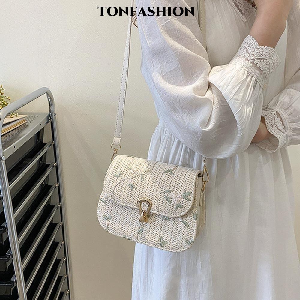 Tonfashion กระเป๋าสะพายข้าง ฟาง แฟชั่น น่ารัก ฤดูร้อน
