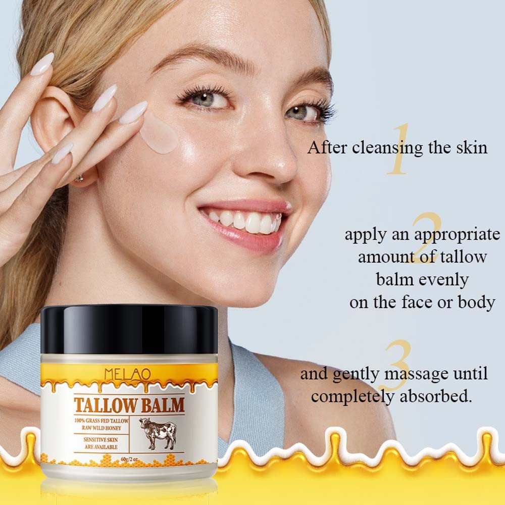 Tallow Honey Balm,Beef Tallow Skin Care,Tallow Face Balm,Tallow Moisturiser Firm