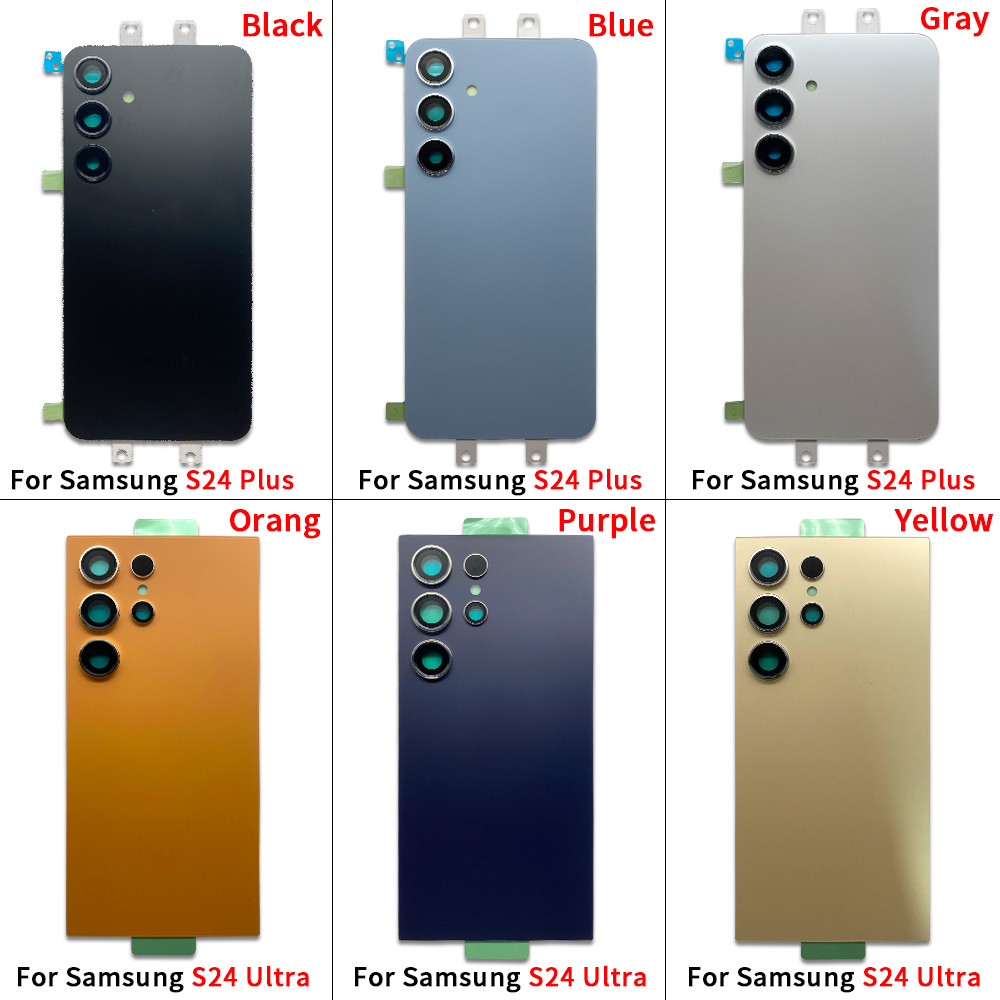 พร้อมสต็อกสําหรับ Samsung S24 Plus S24 Ultra S928 S921 S926 ฝาหลังแบตเตอรี่ประตู + โลโก้ + เลนส์