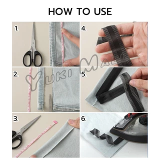 Yuki DIY เทปกาวติดขากางเกง ความยาว 2m 3m เทปผ้ากาวติดผ้าแบบรีด Trousers Legs Tape