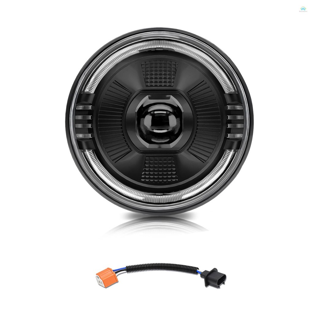 Yb รถ Headlight1 PCS ไฟหน้า LED, 7 นิ้วกันน้ํารอบไฟหน้าสูง Low Beam DRL ไฟเลี้ยวสําหรับ Jeep Chevy Ford Land Rover Hummer