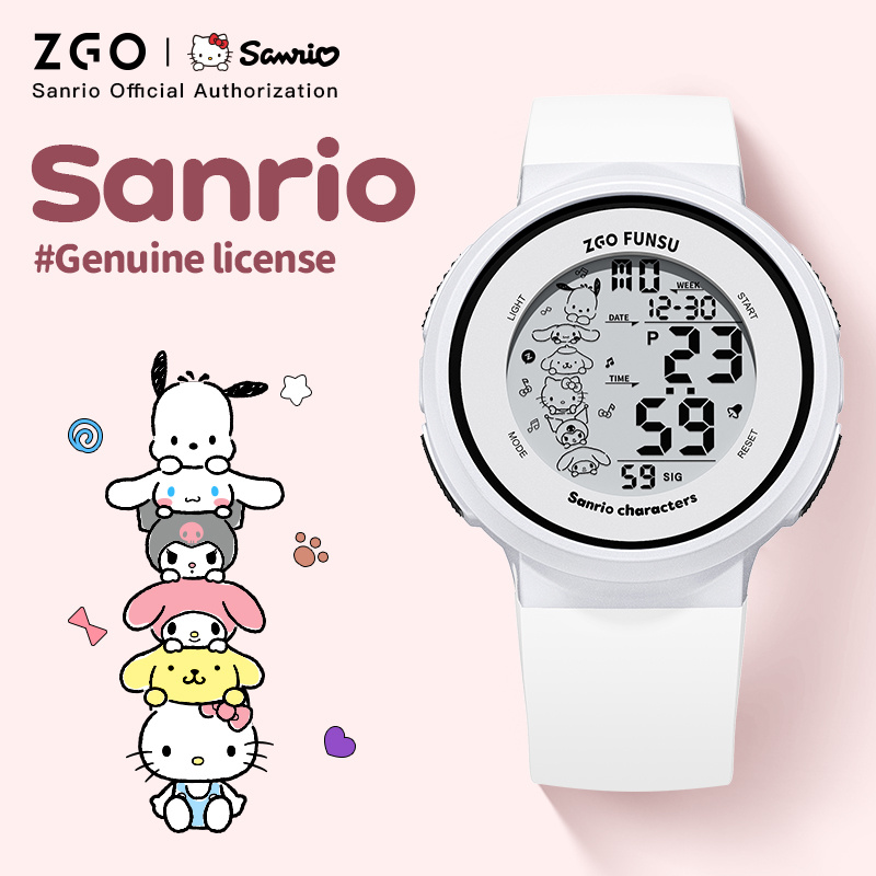 Zgo x Sanrio Family Watch สําหรับนักเรียนหญิงกันน้ําอิเล็กทรอนิกส์นาฬิกาโรงเรียนมัธยมของขวัญ 8551