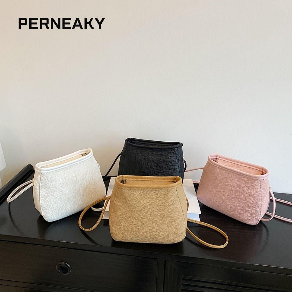 Perneaky กระเป๋าสะพายไหล่เดี่ยว,ความจุขนาดใหญ่กระเป๋าหนัง PU คุณภาพสูง,สีทึบแบบพกพาแฟชั่นผู้หญิงกระเป๋าสะพายข้าง