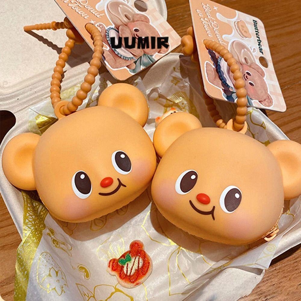 อุมิร์ จี้พวงกุญแจหมี,กระเป๋าใส่เหรียญหมีเนยการ์ตูนสร้างสรรค์,พวงกุญแจหมีเนยกระเป๋าเก็บน่ารักแบบพกพา