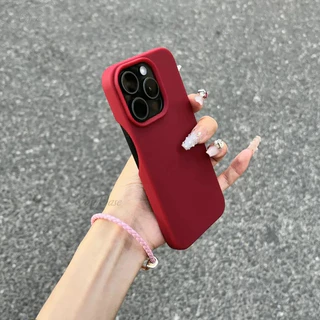 หรูหราสีทึบซิลิโคนอ่อนนุ่มเคสโทรศัพท์สําหรับ iphone 16 15 14 13 12 11 pro max 14 15 16 plus Frameless Cooling cover ใหม่