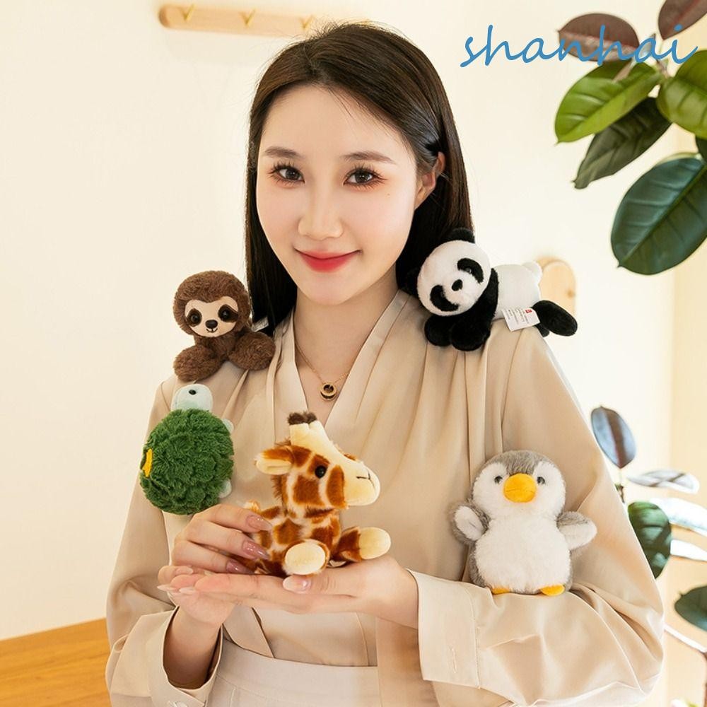 Shanhai ของเล่นตุ๊กตาไหล่, ตุ๊กตายัดไส้|ยืนไหล่สัตว์,ตลกแพนด้าแรคคูนเพนกวินเต่า น่ารัก แม่เหล็กตุ๊กตาของเล่นเด็กของเล่น