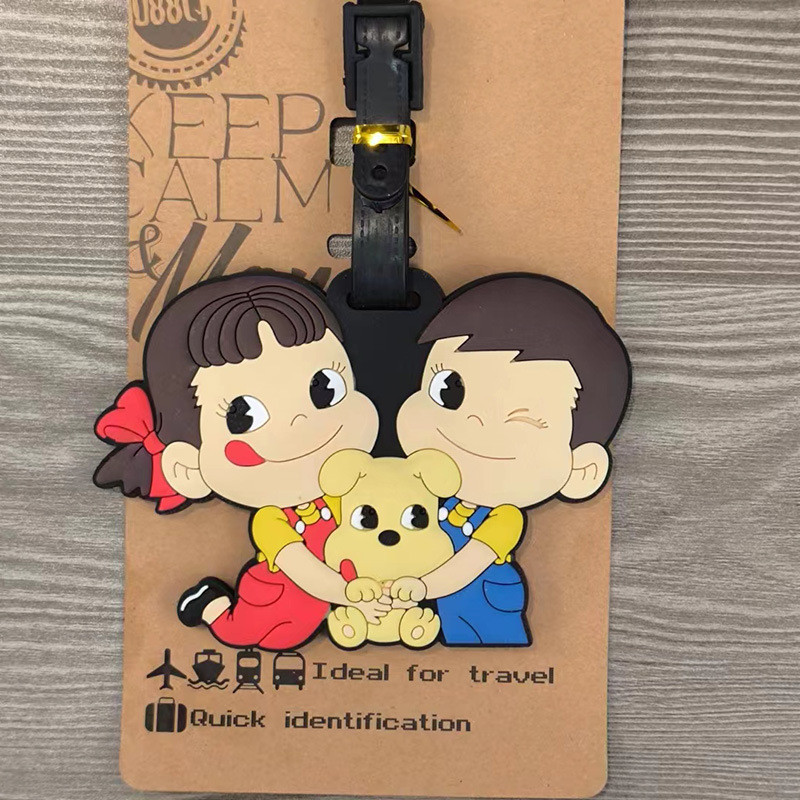Peko Milky MinnaNoTabo AstroBoy Anpanman อุปกรณ์การเดินทาง PVC แท็กกระเป๋าเดินทางน่ารักการ์ตูน Sanrio keroppi กระเป๋าเดินทางป้ายแบบพกพา