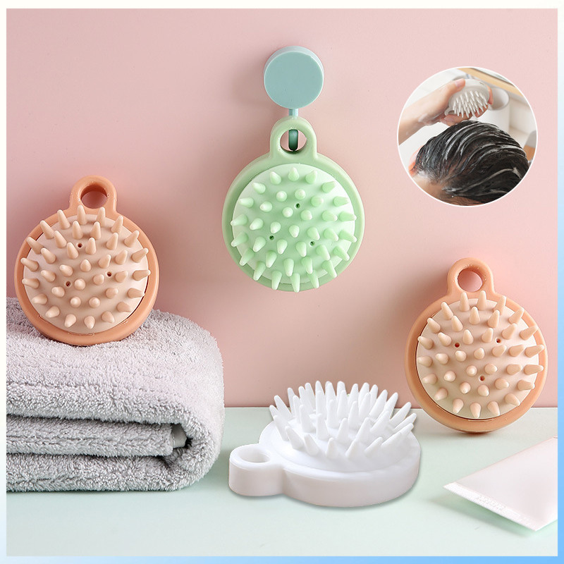 แปรงสระผม ซิลิโคน Scalp Brush สระผมให้สะอาดยิ่งขึ้น อุปกรณ์ดูแลเส้นผม นวดหนังศีรษะ มี 3 สี