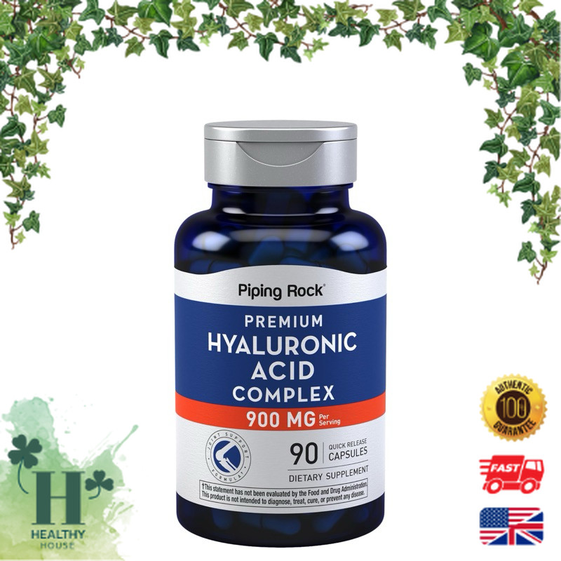 พร้อมส่ง Piping Rock Hyaluronic Acid Supplement 900mg & 100mg กรดไฮยาลูโรนิก ผิวเรียบเนียน