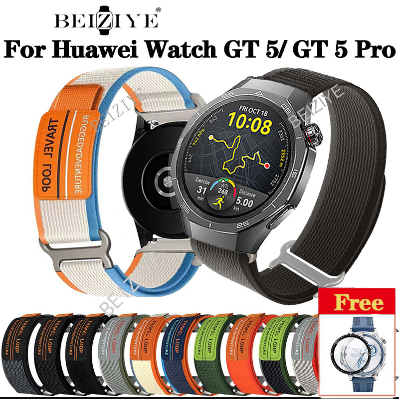 Trail Loop Sport Band สําหรับ Huawei นาฬิกา GT 5 Pro 46 มม.ผู้ชายและผู้หญิงสายไนลอนสําหรับนาฬิกา Huawei GT 5 46 มม.Quick Fit สร้อยข้อมือ Watchband