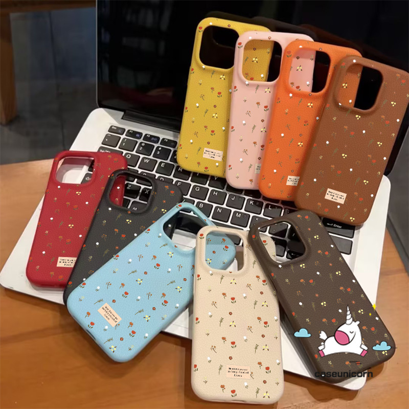 กรณีเข้ากันได้สําหรับ ไอโฟน 16 14 15 13 11 17 12 มือโปร สูงสุด 16บวก 14 15 16บวก17อากาศวินเทจการ์ตูนดอกไม้ทิวลิปศิลปะดอกไม้ขนาดเล็กอินเทรนด์หรูหราผิวรู้สึกหนังเนื้อนุ่มก