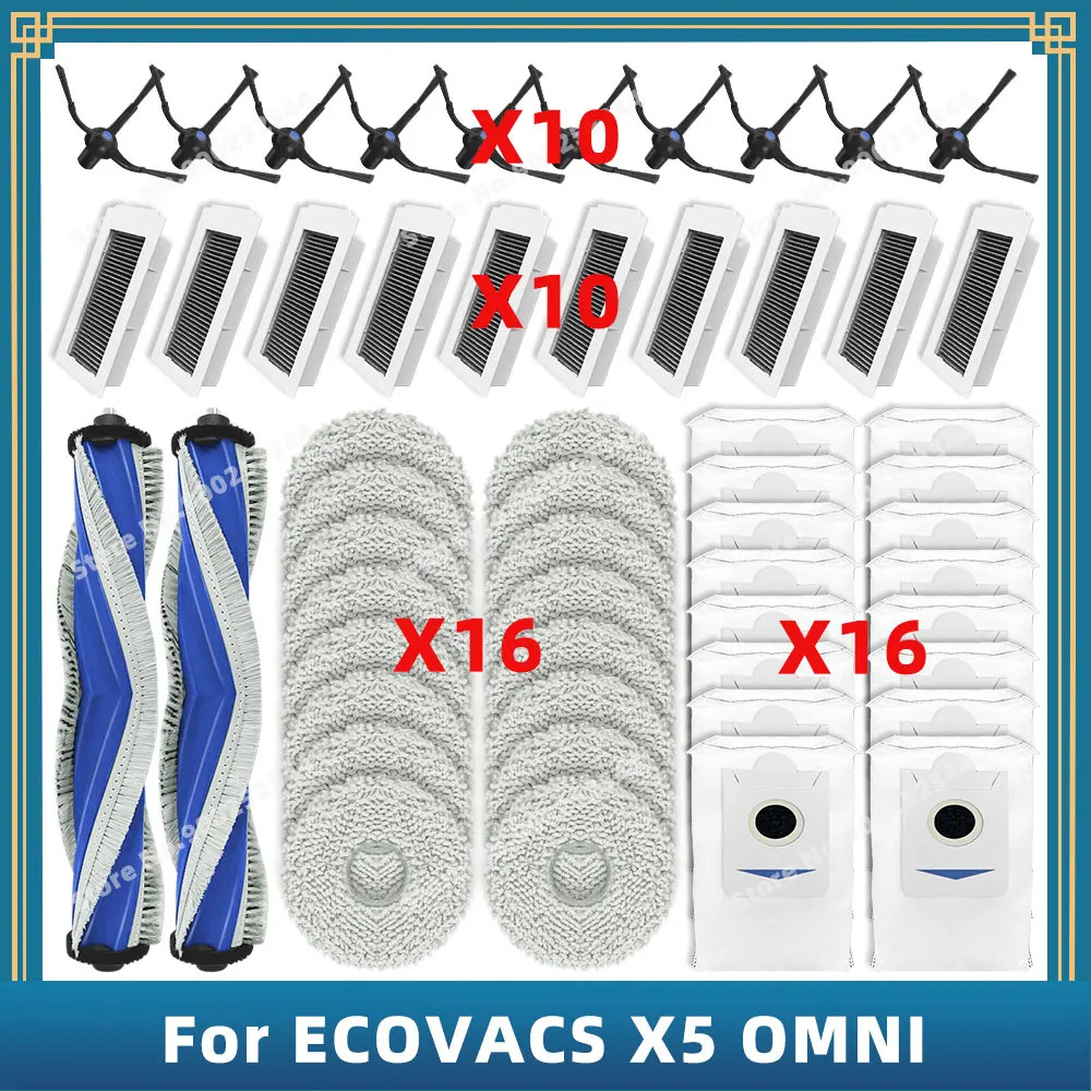 สําหรับ ECOVACS DEEBOOT X5 OMNI / X5 PRO OMNI อะไหล่ทดแทนอุปกรณ์เสริมหลักแปรงด้านข้างกรอง Mop ผ้าถุง