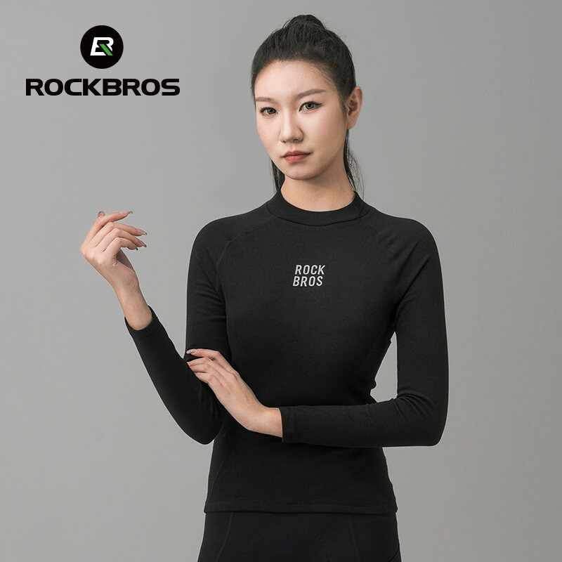 ROCKBROS ขี่จักรยานย์ขนแกะอบอุ่นแขนยาวกีฬานุ่มผิวยืดหยุ่นจักรยานฐานเสื้อผู้หญิงเสื้อผ้า