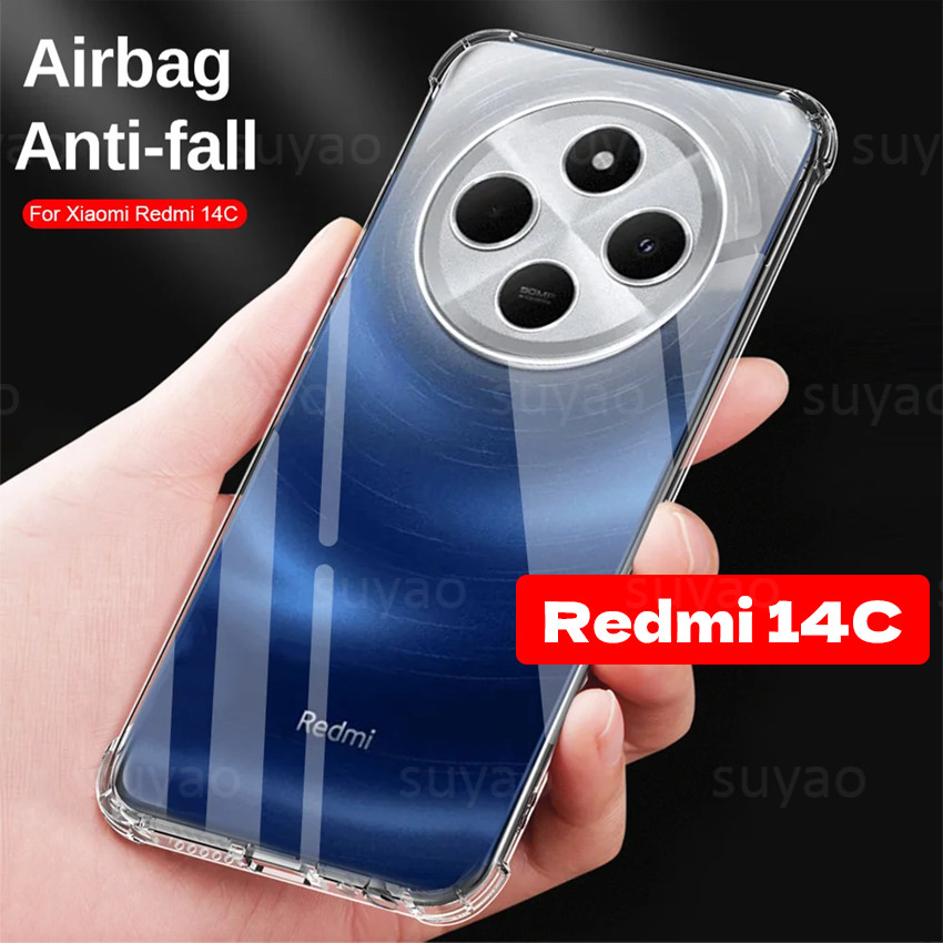 สําหรับ Redmi 14C 13C Xiaomi Poco C75 C65 2024 เคสโทรศัพท์ใสปลอก Redmi14C PocoC75 กันกระแทก Soft TPU Anti Drop Simple ฝาหลัง