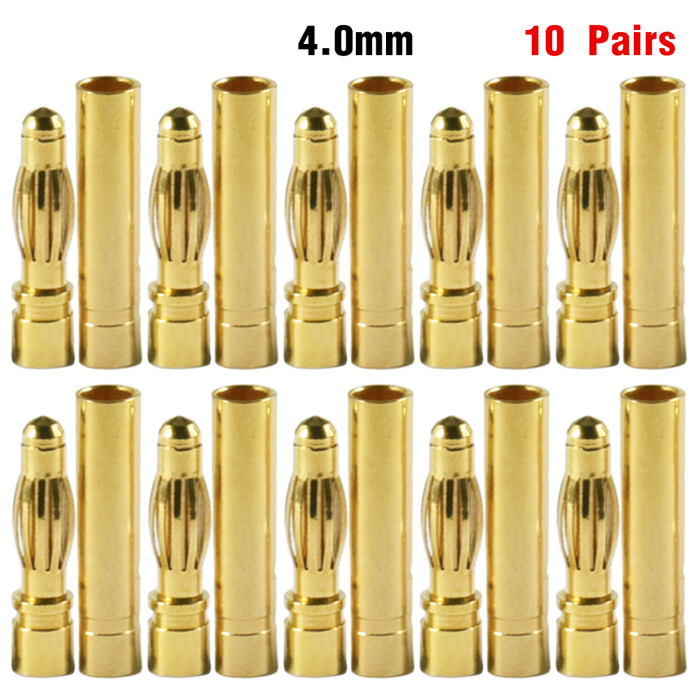 9ฉัน 1/5/10คู่ อาร์ซี ขั้วต่อกระสุน2/3/3.5/4.0/5/5.5/6/8มิลลิเมตรชายหญิงกล้วยกระสุนเชื่อมต่อเสียบอะแดปเตอร์เคลือบทอง