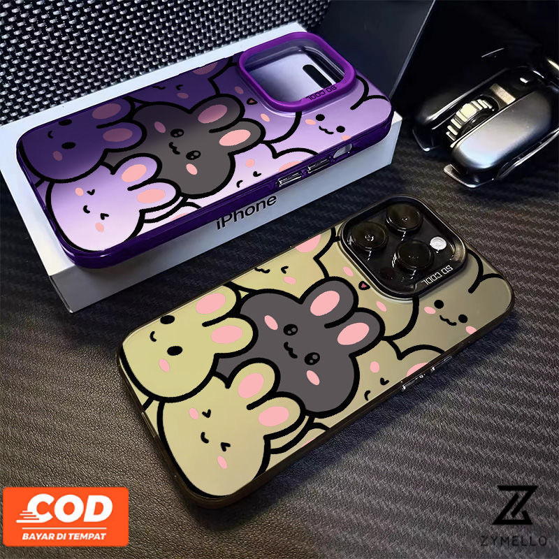 Case สำหรับ OPPO A3X A18 A17 A79 A3 Pro A58 A38 A57 A60 A77S A16 A98 A54 A76 A96 A5S A15 A9 2020 A5 2020 A7 A93 A94 A17K การ์ตูนน่ารักกระต่ายหลักฐาน TPU โทรศัพท์มือถือ CA-