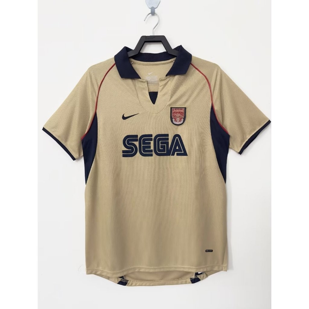 01-02 เสื้อฟุตบอลย้อนยุค Arsenal Home and Away Football # Henry # Bergkamp