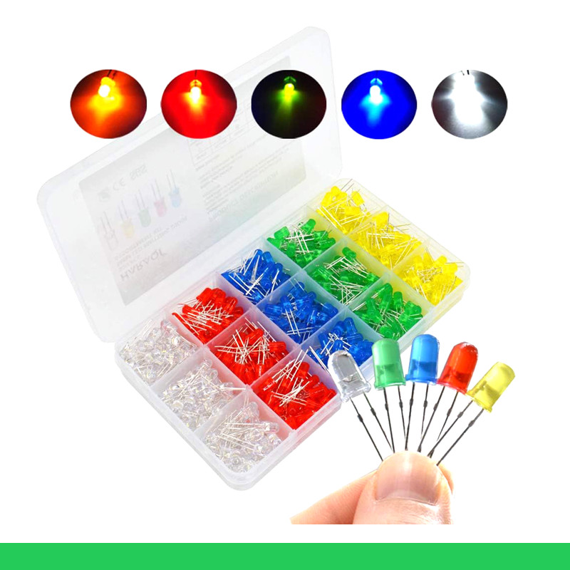 ENGLAB ชุดไฮบริด LED, 5 สี 500 LEDs, 3mm LED DIY, Arduino LED Strip Box, DIP LED