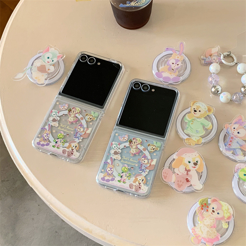 การ์ตูน Stellalou วงเล็บแม่เหล็กสร้อยข้อมือเคสโทรศัพท์สําหรับ Samsung Galaxy Z Flip 5 6 Z Flip6 ZFli