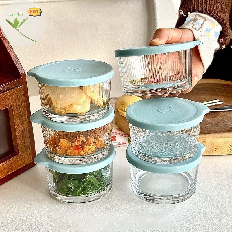 Maud 1/3PCS 200ML แก้วขวดโปร่งใส Thicken ภาชนะเก็บแก้วมัลติฟังก์ชั่สด Mini Clear Jars ห้องครัว EN