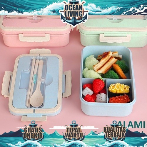LUNCH BOX 1000ML SET LUNCH BOX ฟรี SPOON CHOPSTICKS - BENTO LUNCH BOX ​1000ML - OCEAN LIVING