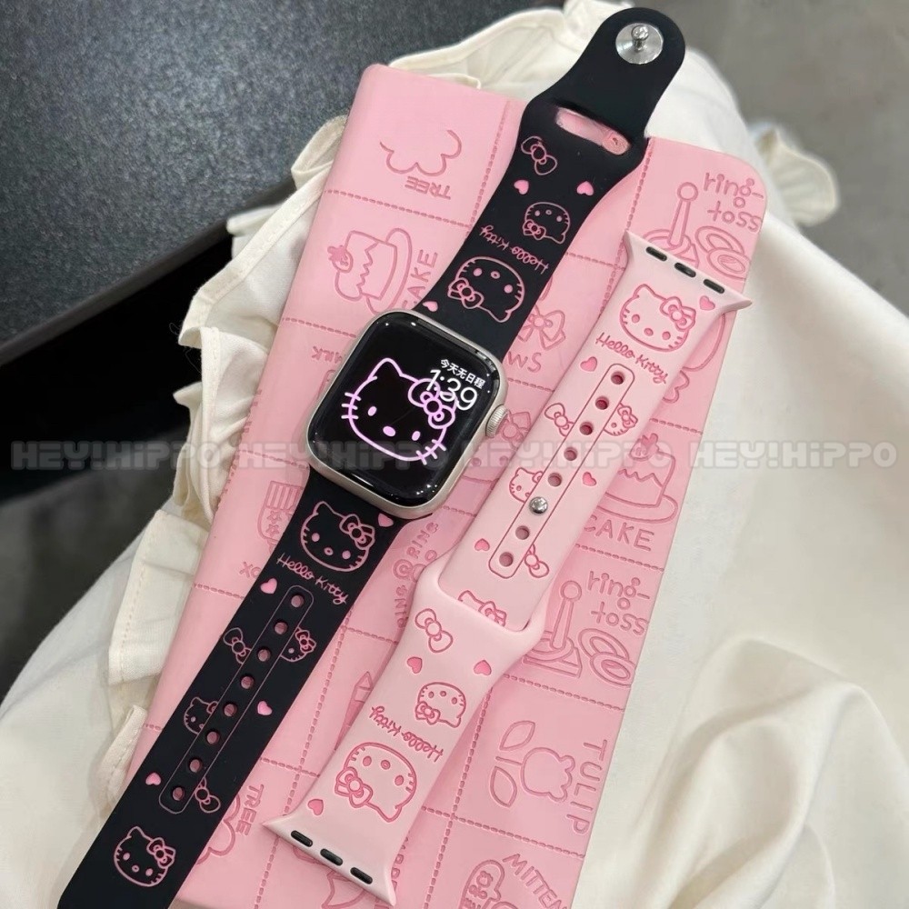 ซ่อนและค้นหา KT Cat Strap เหมาะสําหรับ 10/9/8/7/6/5/SE/4/3/2/1 สายซิลิโคนเหมาะสําหรับ IWatch49/46/45/44/42/41/40/38 มม. ราคา ถูกที่สุด ดีลบีเคเค แกลเลอรีภาพที่ 5