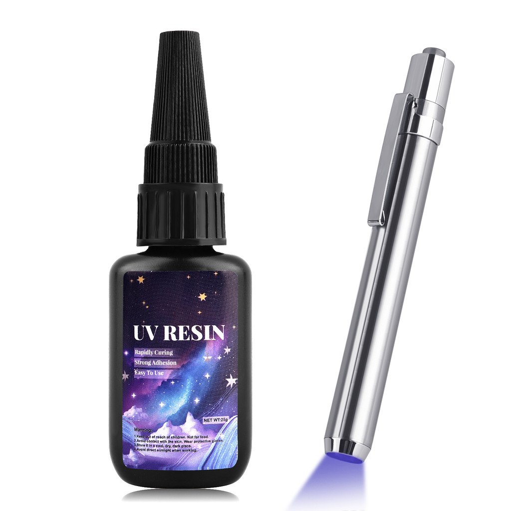 25g UV เรซิ่นกาว Fast Curing สําหรับ DIY เครื่องประดับทําคริสตัลอีพ็อกซี่เรซิ่นและ UV โคมไฟความโปร่งใสสูงความแข็งสูง