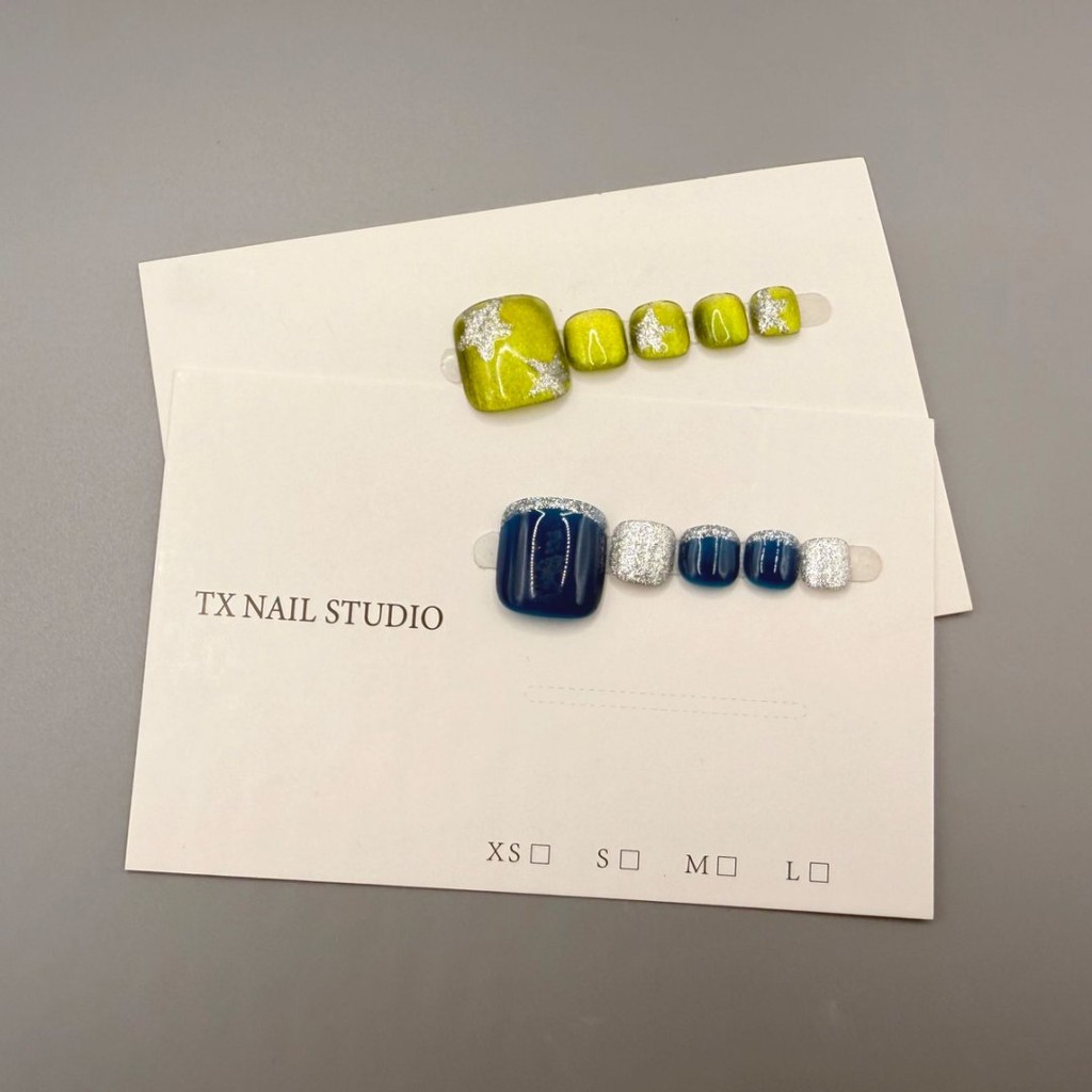 HANDMADE + กาวฟรี10 สไตล์ภาพจริงเล็บนิ้วเท้าเทียม Elegant Cats eye พร้อมเพชร Phototherapy ปลอม Toe Nail Patch กดบนเล็บนํากลับมาใช้ใหม่ได้ ราคา ถูกที่สุด ดีลบีเคเค แกลเลอรีภาพที่ 6