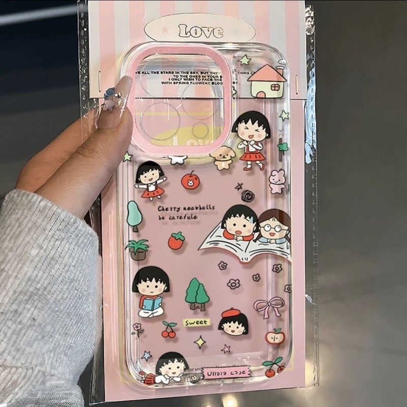 Candy การ์ตูนเชอร์รี่เคสโทรศัพท์สําหรับ Redmi 13 14C 12 13C หมายเหตุ 14 13 12 11 Pro Plus Turbo 12S 11 10S Pro อินเทรนด์การ์ตูน Doodle Cherry Balls Clear กันกระแทกนุ่ม