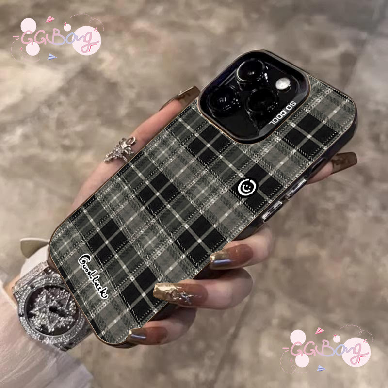 เคสไอโฟน 11 สำหรับ IPhone 15 16 11 13 14 12 Pro Max XR 15 7 8 14 16 Plus X XS Max SEตรวจสอบโชคดียิ้มครอบคลุมลักษณะหรูหรา - รูปที่ 3