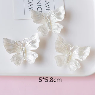 10ชิ้น/แพ็คขนาดใหญ่โปร่งใสที่มีสีสันผีเสื้อเรซิ่นอุปกรณ์เสริม ทําเอง เคสโทรศัพท์กิ๊บทําวัสดุตกแต่ง