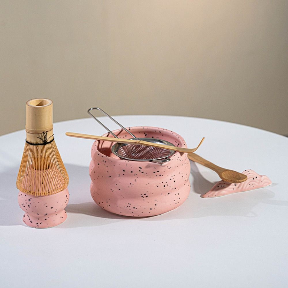 แฟน ชุดชามมัทฉะ, ขาตั้งปัดมัทฉะเซรามิกเรียบ, คุณภาพสูงความจุขนาดใหญ่ทรายจุดทนอุณหภูมิสูงชาสลัดชามซุปสําหรับอุปกรณ์ชุดน้ําชา - รูปที่ 2