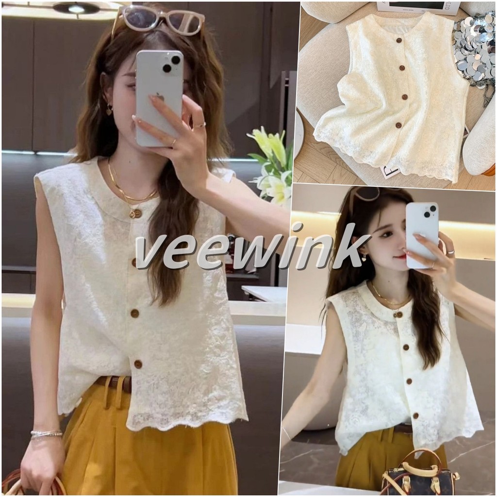 Veewink พร้อมส่งจากกทม เสื้อกั๊กลูกไม้นางฟ้า สไตล์เกาหลี 2568‬ เนื้อผ้าบางเบา ใส่สบายไร้แขน🔥5 เหตุผลที่หัวข้อนี้ปัง