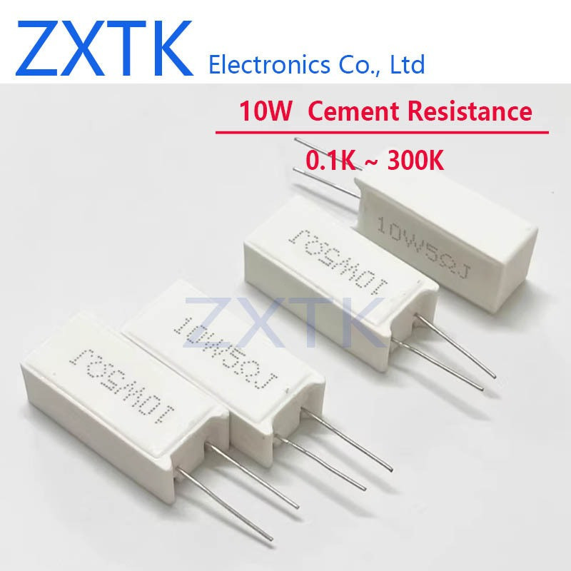 ใหม่ IC CHIP 5PCS 10W ซีเมนต์ความต้านทาน 1 ~ 300K โอห์ม 1.2K 1.5K 2.2K 3.3K 5.1K 8.2K 10K 12K 18K 22K 47K 100K 150K 200K โอห์มซีเมนต์ตัวต้านทาน ONHW