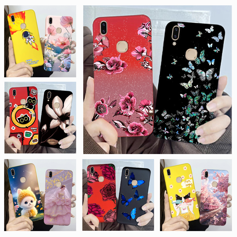 Shell สําหรับ Vivo V9 Y85 Y89 Z1 1723 1726 1727 เคสโทรศัพท์ยอดนิยมดอกไม้ผีเสื้อ Jelly ซิลิโคนนุ่ม TPU Slim Matte ออกแบบใหม่ฝาหลังที่อยู่อาศัย