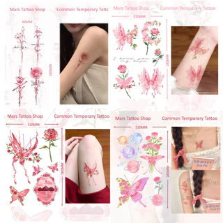 ลายสักปลอมแบบติดทนนาน สำหรับผีเสื้อกลางดอกกุหลาบ รหัส CD000