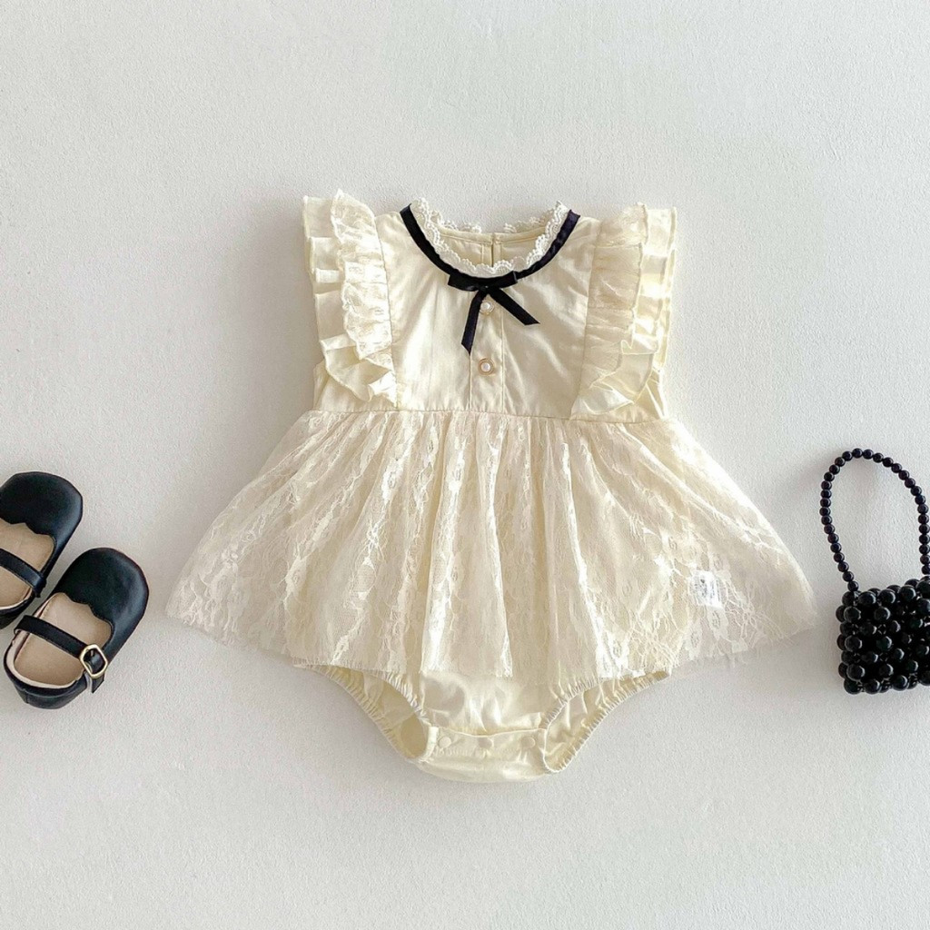 ชุดบอดี้สูทลายลูกไม้สำหรับเด็กหญิงวัย 0-28 เดือน อินเทรนด์และสุดน่ารัก - รูปที่ 3