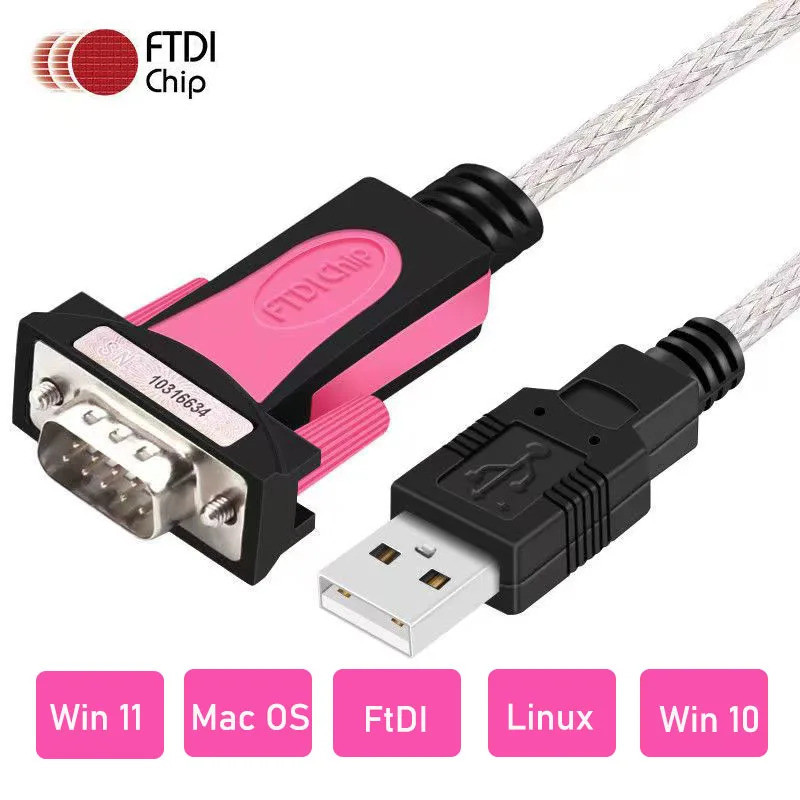 FTDI USB to RS232 ชาย DB9 สาย Serial COM พอร์ตอะแดปเตอร์ชิป FTDI USB R232 สายแปลง Windows 11/10/ 8.1