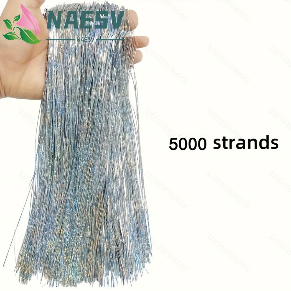 แวนส์1 5000ชิ้นที่มีสีสันผ้าไหมตกแต่ง,47เซนติเมตรนํามาใช้ใหม่ต้นคริสต์มาสลวดโลหะ,โลหะพวงมาลัยตกแต่งพราวทนทานน้ําหนักเบาคริสต์มาสน้ําแข็ง ทิงเซล ชุดในร่ม/กลางแจ้