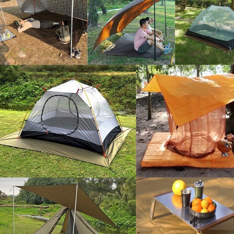 COD แผ่นปูรองเต็นท์กันน้ำ กราวชีท ผ้ารองพื้น กันคราบ ป้องกันความชื้น มีถุงเก็บ มี 4 ขนาด - รูปที่ 7