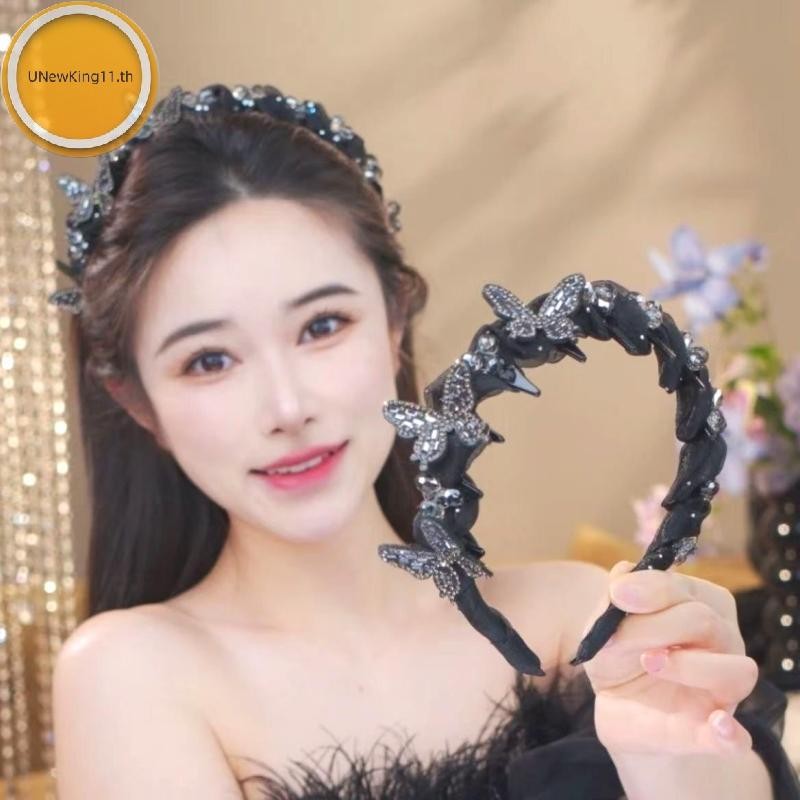 UNewKing อารมณ์ Elegant คริสตัลผม Hoop แฟชั่นเกาหลีหวานลื่นงานแต่งงานอุปกรณ์เสริมผม th