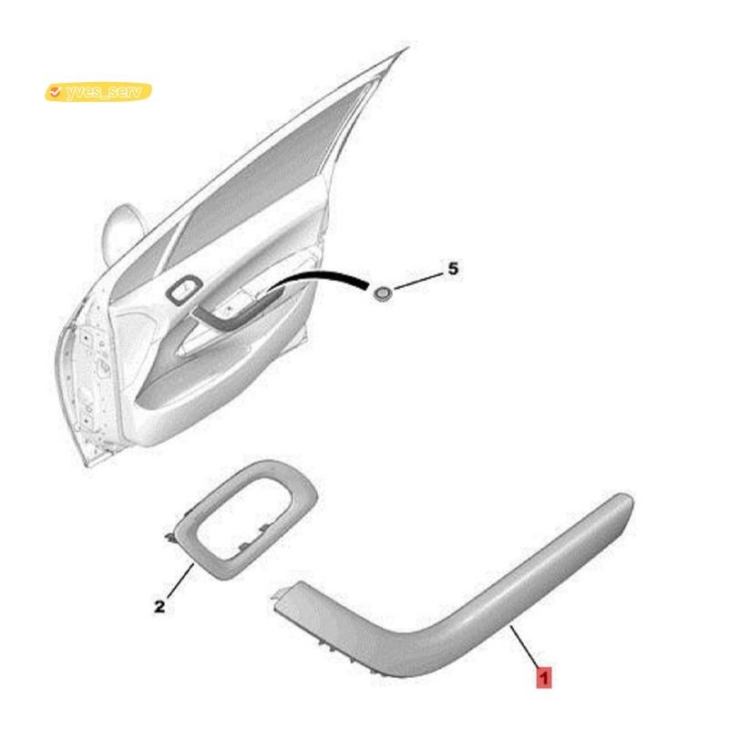yves_service3 ชิ้นมือจับประตูด้านหน้าแผ่น Trim Strip Brackets + Inner ประตูชามสําหรับ 408 1.6i 2.0i 