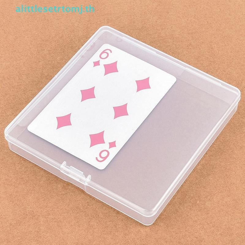 Alittlese Mini กล่องพลาสติก Square โปร่งใสกล่องบรรจุกันฝุ่นทนทาน ID การ์ดกล่องเก็บ TH