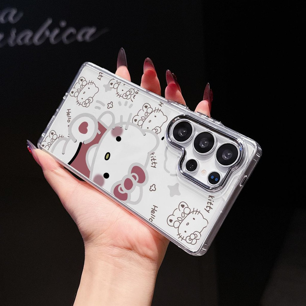 Catie เคสโทรศัพท์การ์ตูน,การออกแบบใส,วัสดุโลหะ,พร้อมขาตั้งยกระดับสําหรับRedmi 9A 10C A5 9T 12C 13C A