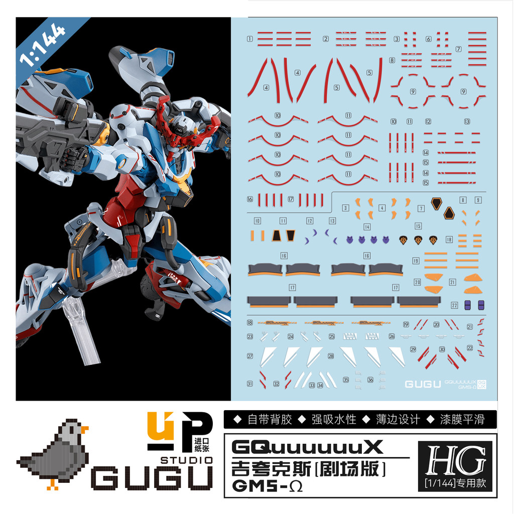 GUGU HG 1/144 GQuuux GQ Water Slide Decal (ไม่มีชุดเท่านั้น รูปลอกสไลด์น้ํา) GUGUHG018