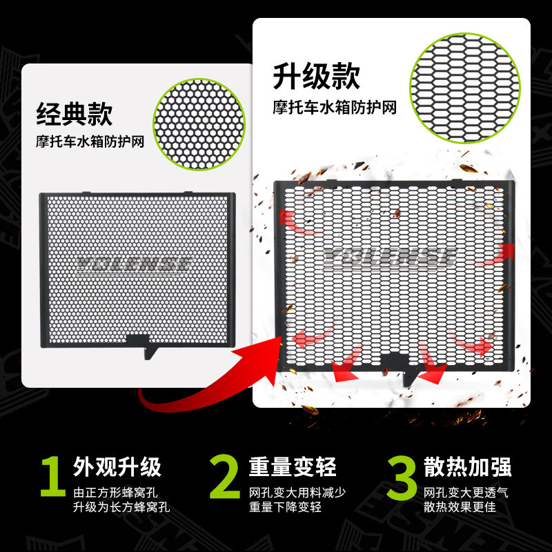 เหมาะสําหรับ Zhangxue 500RR ZX500RR ดัดแปลงถังน้ําสุทธิถังน้ําป้องกันสุทธิหม้อน้ําฝาครอบป้องกันแมลงส