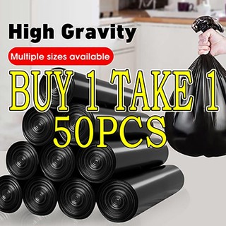 Buy 1 Take 1 Heavy Duty Trash Bag Makapal 100 Pcs Durable Black Garbage Bag for Home Office Waste