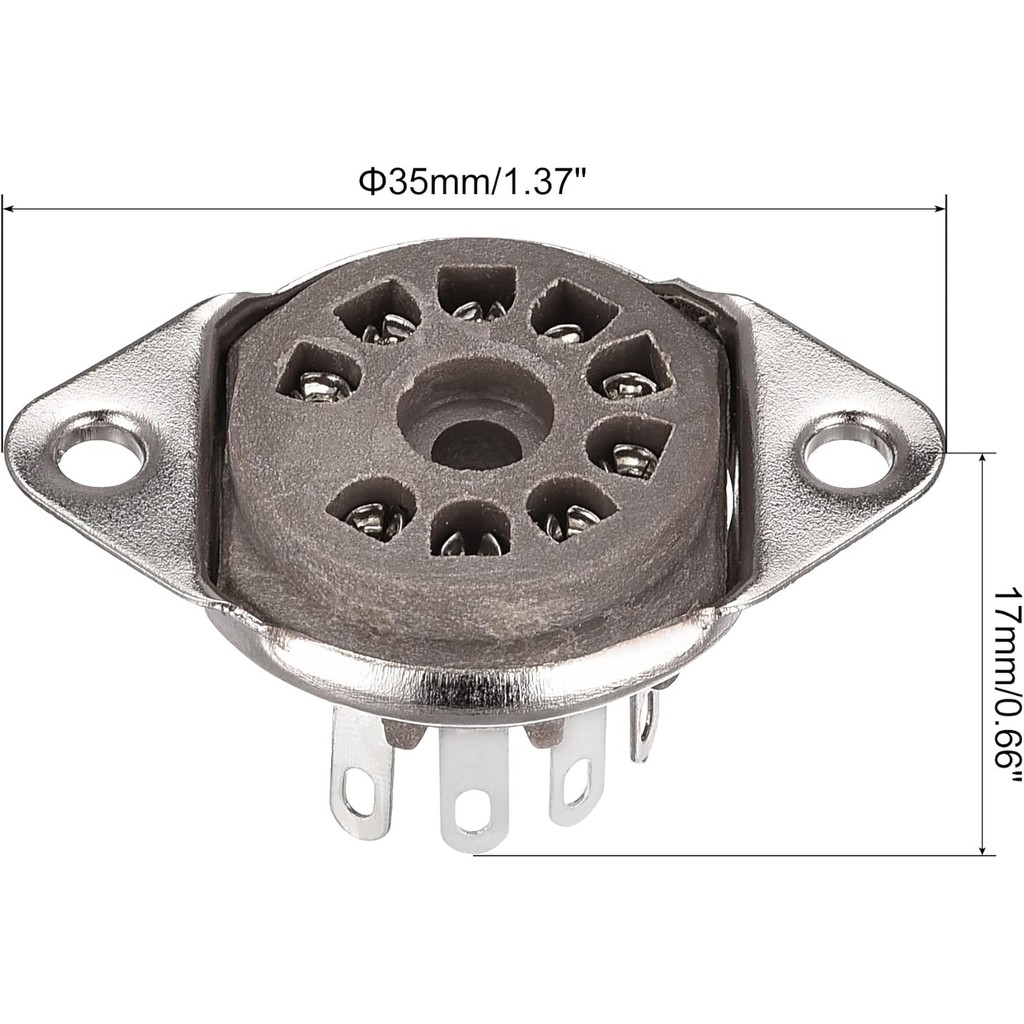MOCCANIXITY 9pin Tube Socket พลาสติก,Vacuum Tube Protect Tube Pin Socket,Tinning Plate เหมาะสําหรับ 