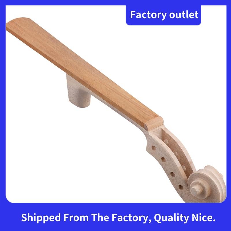 Unfinished เปลวไฟไวโอลินคอ Headstock Scroll 4/4 Unvarnished DIY ไวโอลินหัว Peg กล่อง