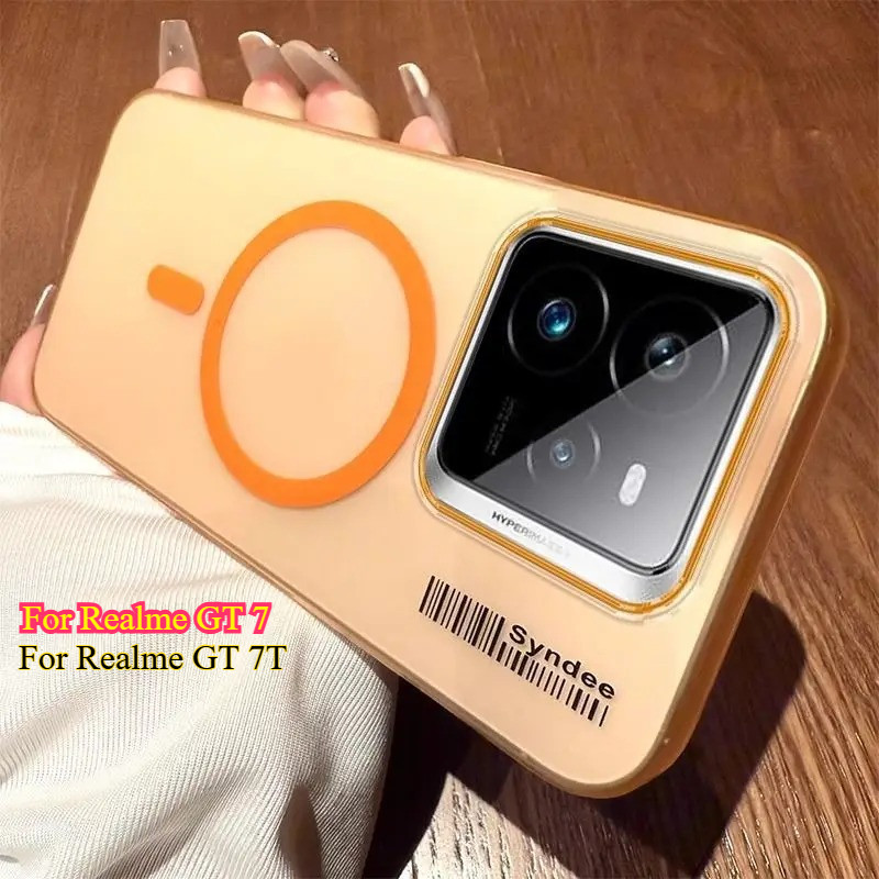 สําหรับRealme GT 7 7Tแม่เหล็กMatte Skin Hard PCกลับสําหรับRealme GT 7 Pro GT7Tชาร์จไร้สายกันชน